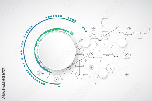 Abstract technology background with various technological elemen