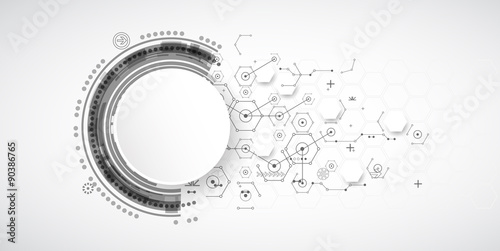 Abstract technology background with various technological elemen