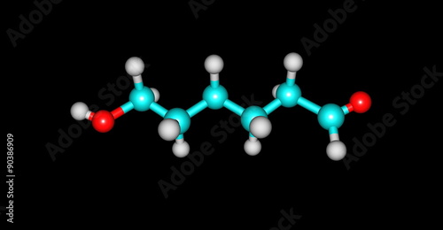 Ethambutol molecule isolated on black