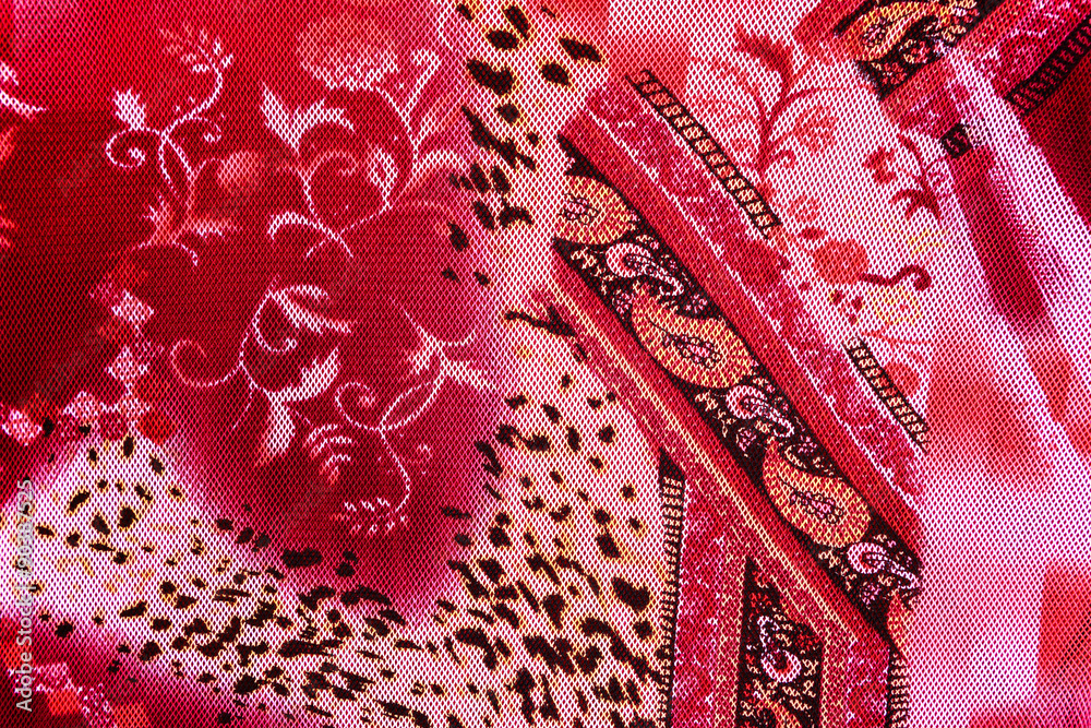 texture fabric tiger and flowers for background texture fabric tiger and flowers for background