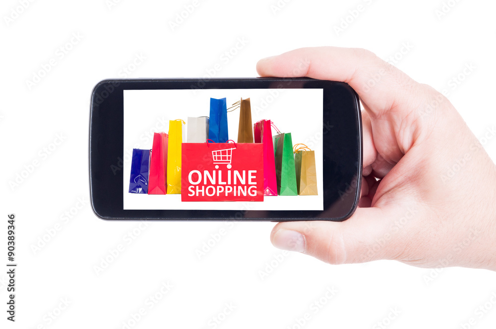 Online shopping concept using smartphone app Online shopping concept using smartphone app