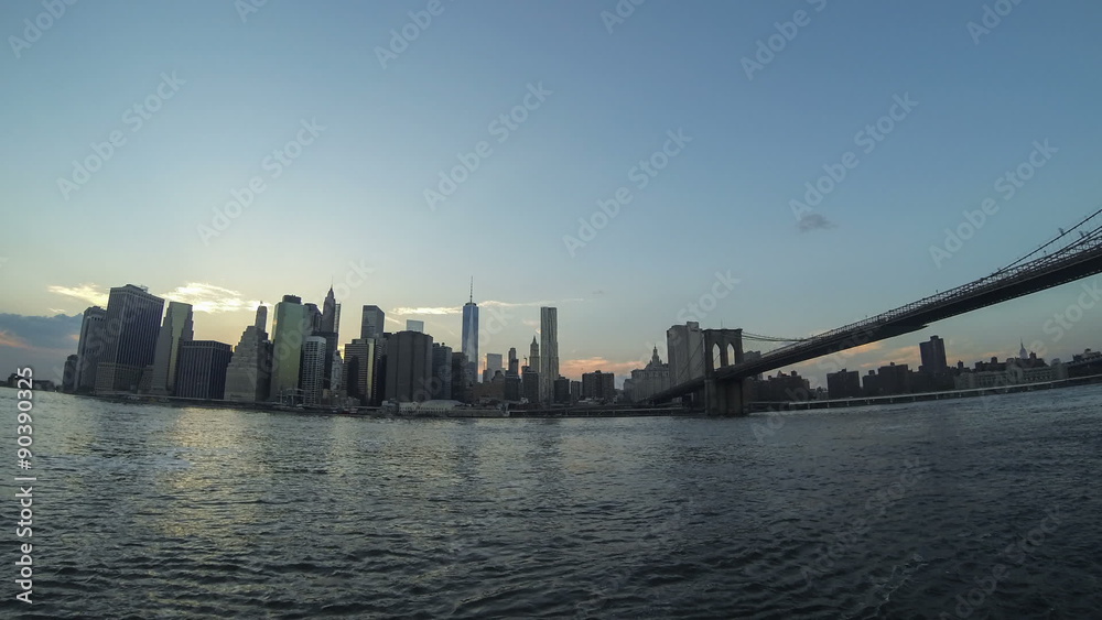 Time-lapse view of downtown Manhattan from sunset to night
Time-lapse view of downtown Manhattan from sunset to night