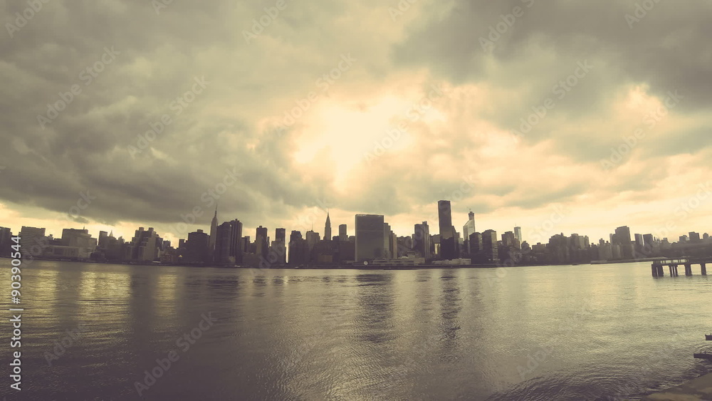 Time-lapse view of mid-town Manhattan and East River in New York
Time-lapse view of mid-town Manhattan and East River in New York