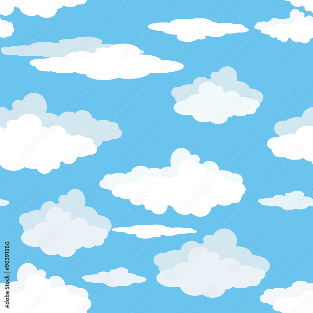 Seamless pattern of clouds on blue sky. Texture for wallpaper, web design, fabrics and wrappers. Seamless pattern of clouds on blue sky. Texture for wallpaper, web design, fabrics and wrappers.