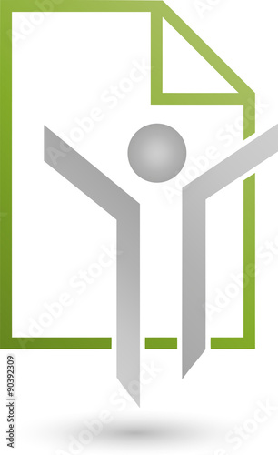 Mensch und Blatt Papier, Logo, Person, Brief