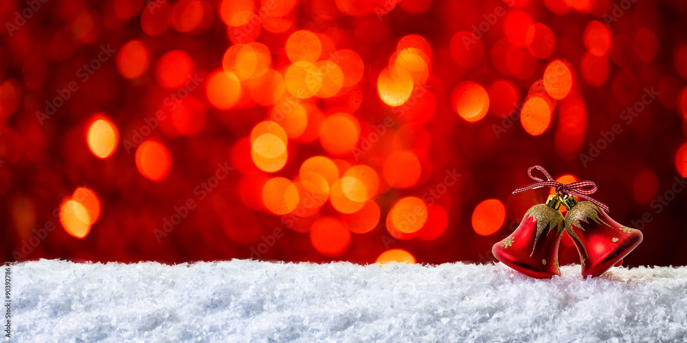 Obraz premium rote Weihnachtskarte bokeh