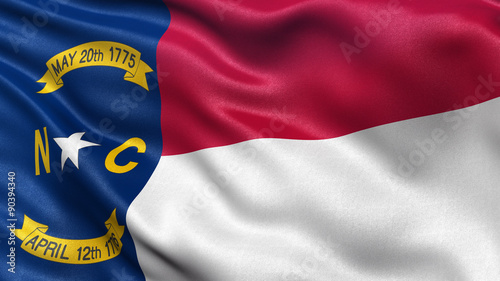 US state flag of North Carolina with great texture detail