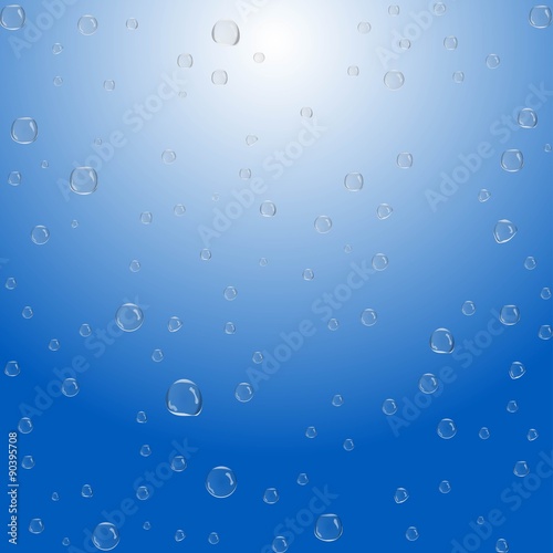 Vector water bubbles blue background