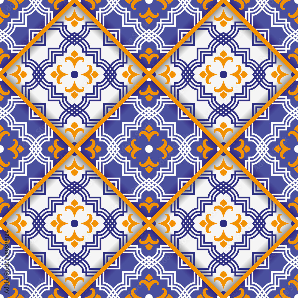 Seamless pattern from tiles.
