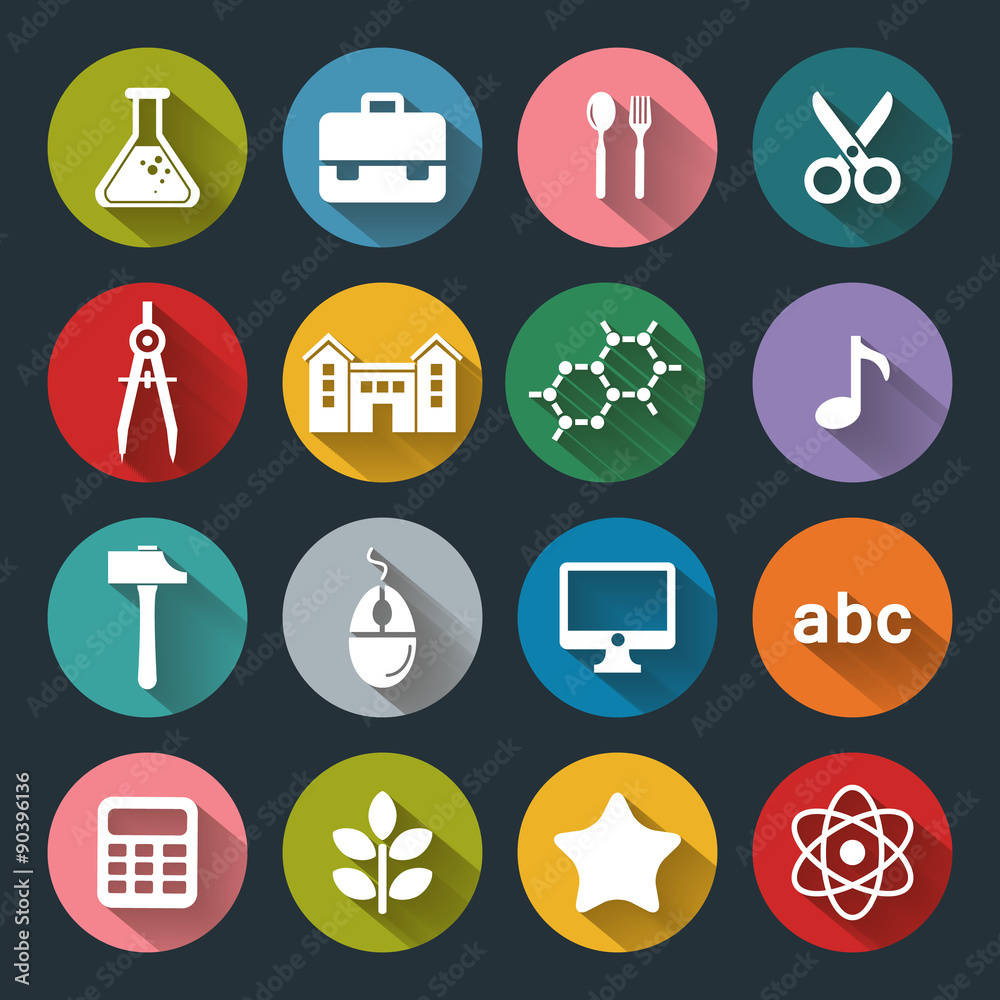 School and Education flat icons School and Education flat icons