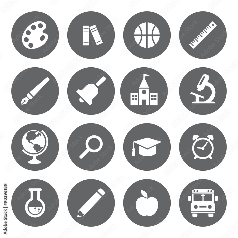 School and Education flat icons School and Education flat icons