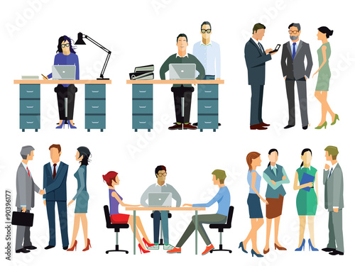 Personen und Mitarbeiter im Büroalltag