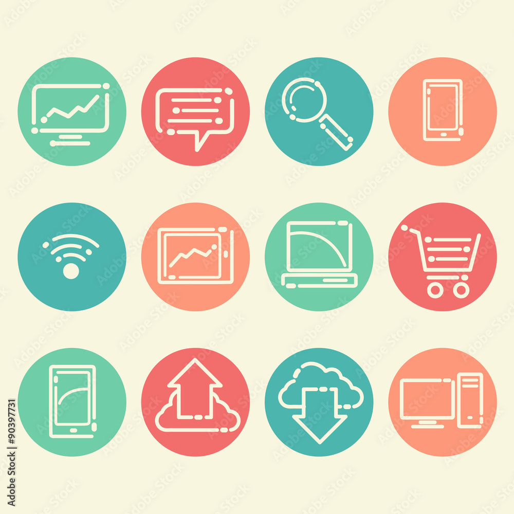 12 icons in a fresh, new style 12 icons in a fresh, new style