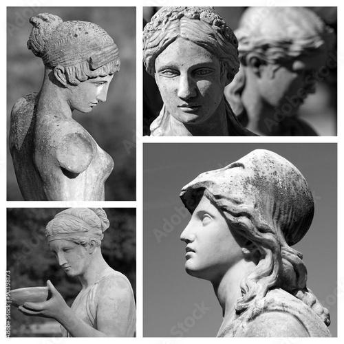 female classic sculptures collection made of images from Florenc photo