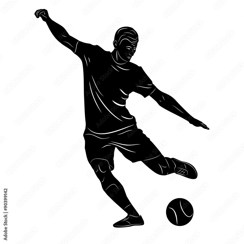 Naklejka premium silhouette soccer player
