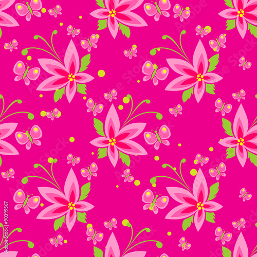pink floral seamless pattern
