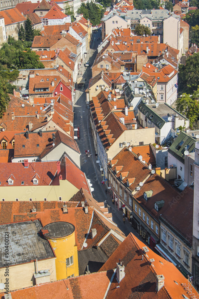 Zagreb, Croatia, Radiceva street panoramic view
