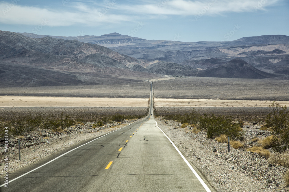 Death Valley, Nevada USA, road and hills Death Valley, Nevada USA, road and hills