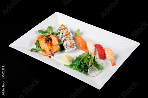 menu of sushi and grilled fish