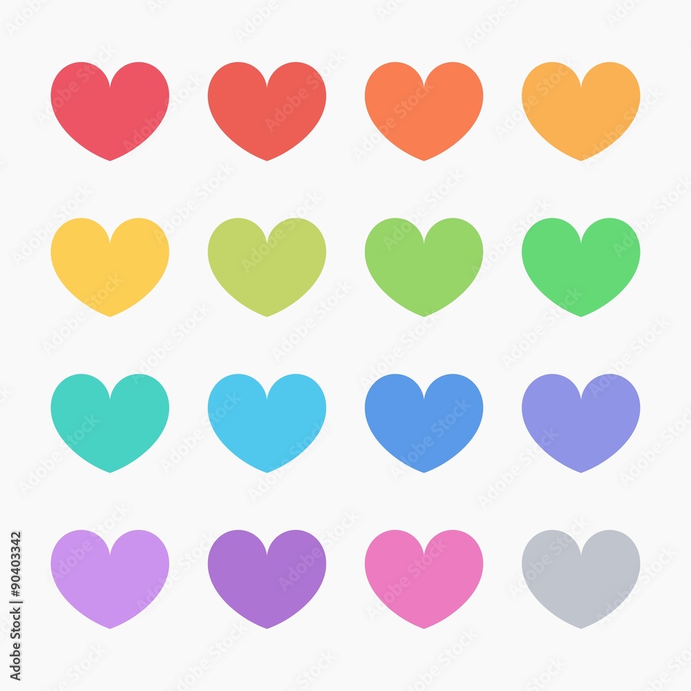 Flat design color hearts Flat design color hearts