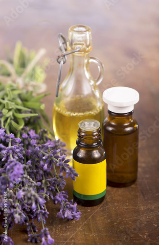 herbal lavender and essential oil