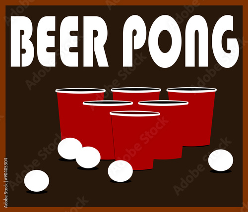 beer pong design with cups and balls