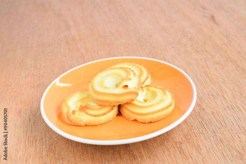 Cheese cookies in orange plate Cheese cookies in orange plate
