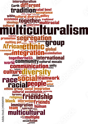Multiculturalism word cloud concept. Vector illustration