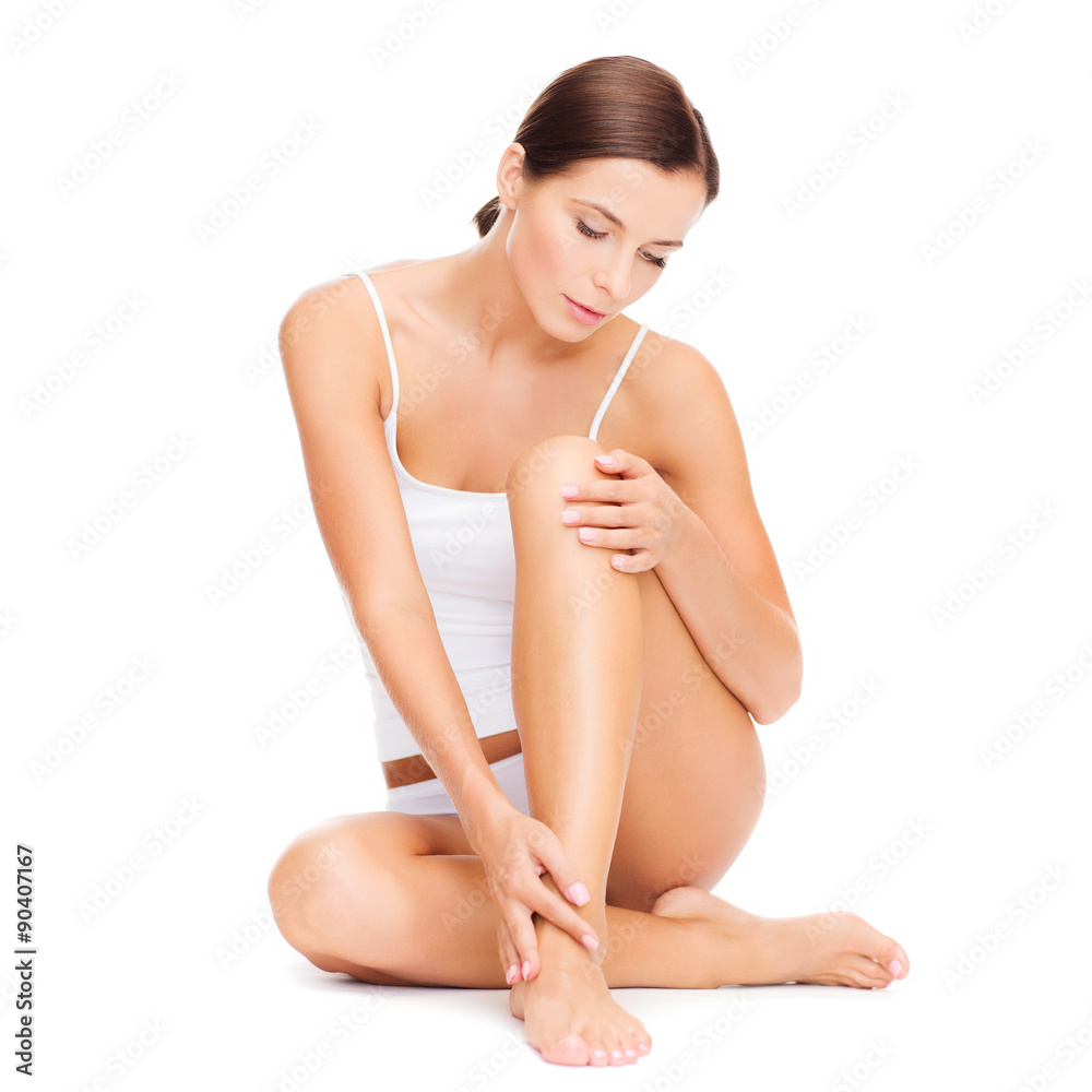 beautiful woman in white cotton underwear beautiful woman in white cotton underwear