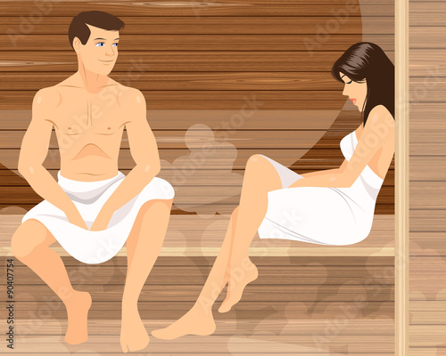Couple in sauna