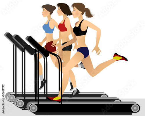 Three girls training