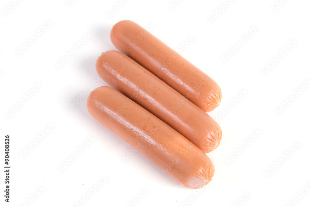 raw sausages isolated on a white background raw sausages isolated on a white background
