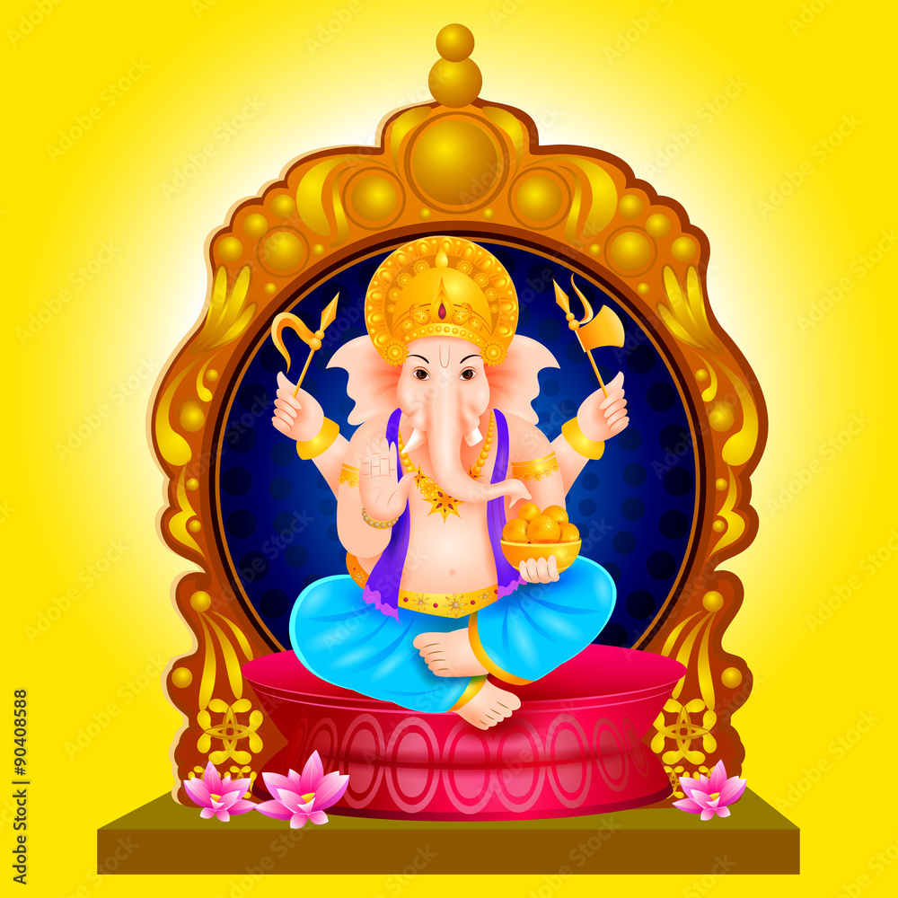 Ganesh ganpati line art premium Royalty Free Vector Image