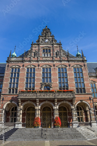 Front view of the main building of the Groningen University