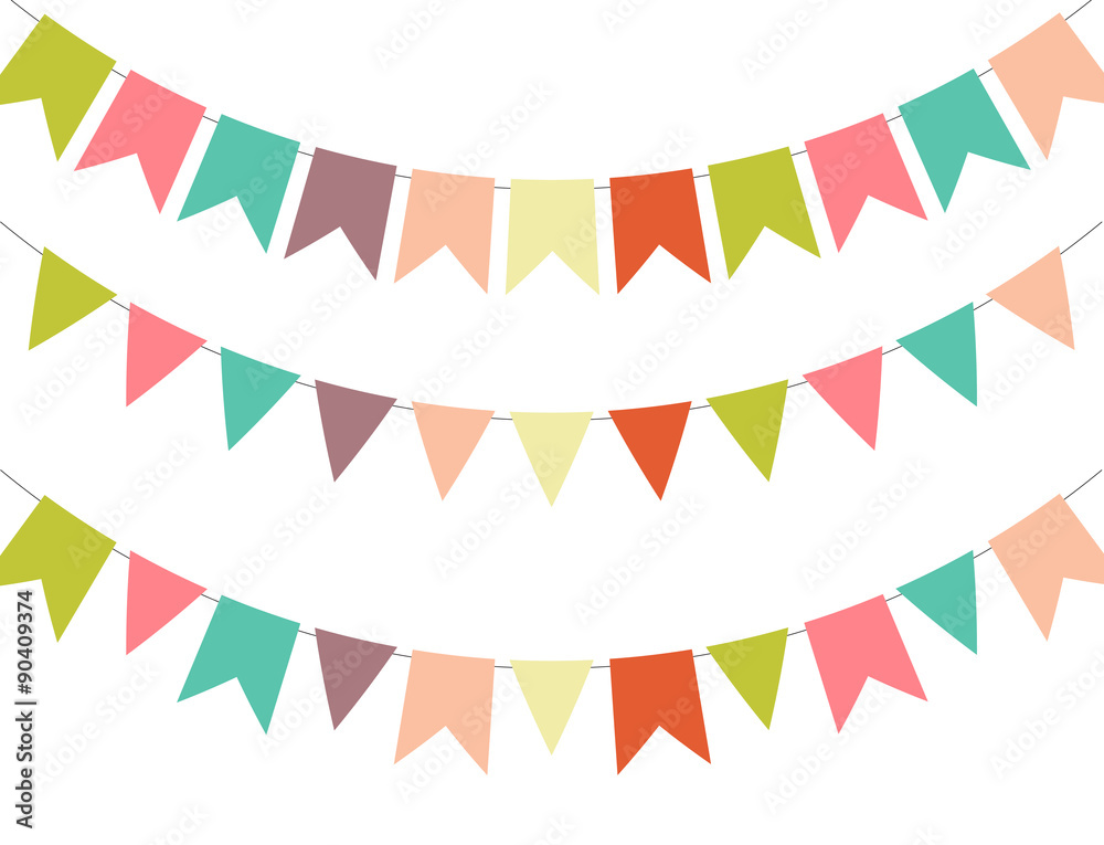 Obraz premium Party Background with Flags Vector Illustration