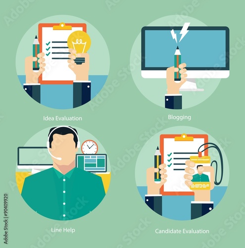 Concepts for web banners and promotions. Flat design business concepts