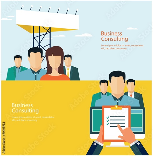 Concepts for web banners and promotions. Flat design business concepts 