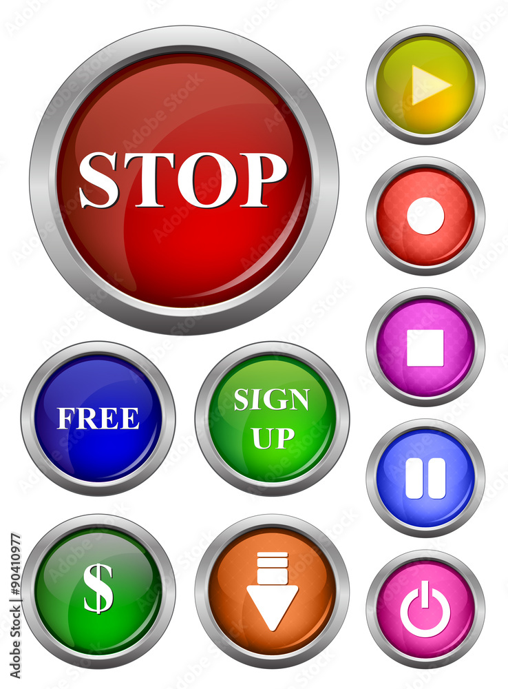 Set of isolated vector, glossy web button. Beautiful internet button. Set of isolated vector, glossy web button. Beautiful internet button.