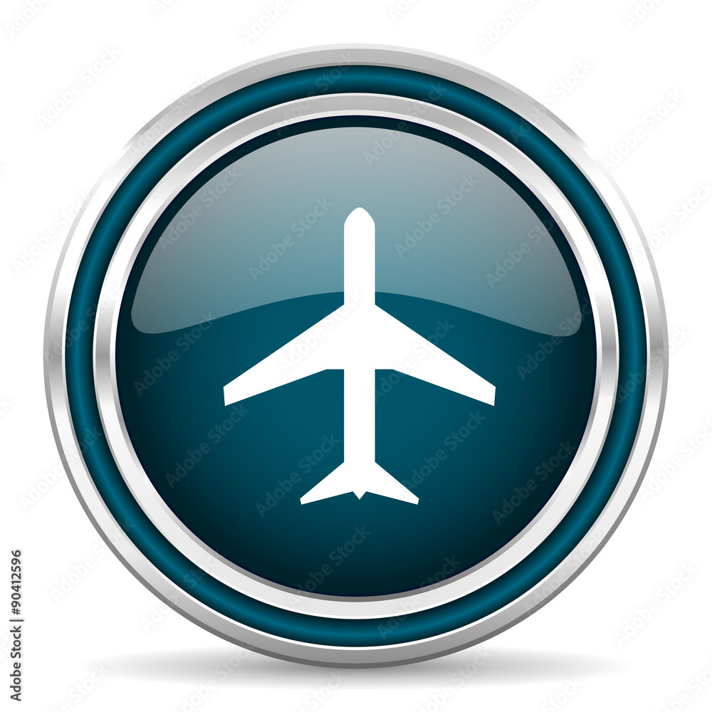 plane blue glossy web icon plane blue glossy web icon