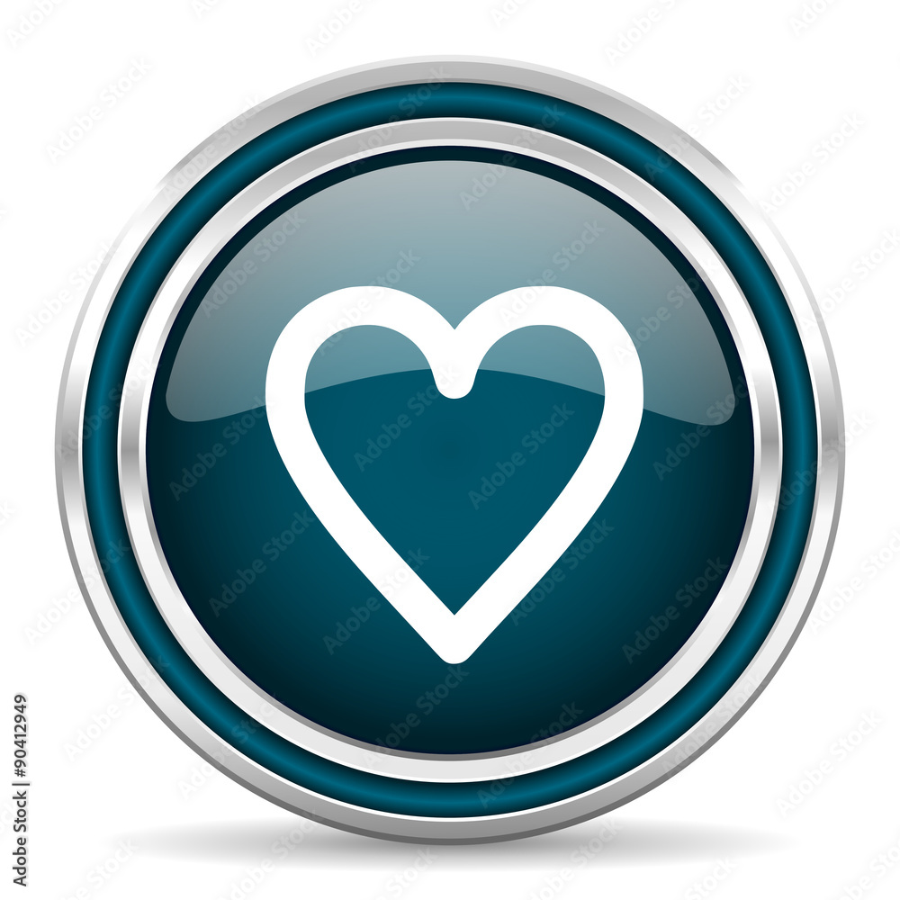 heart blue glossy web icon