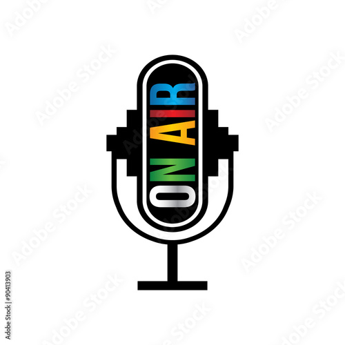 Retro microphone on air logo