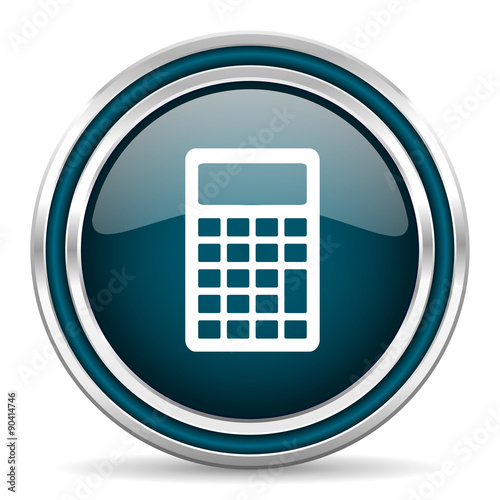 calculator blue glossy web icon