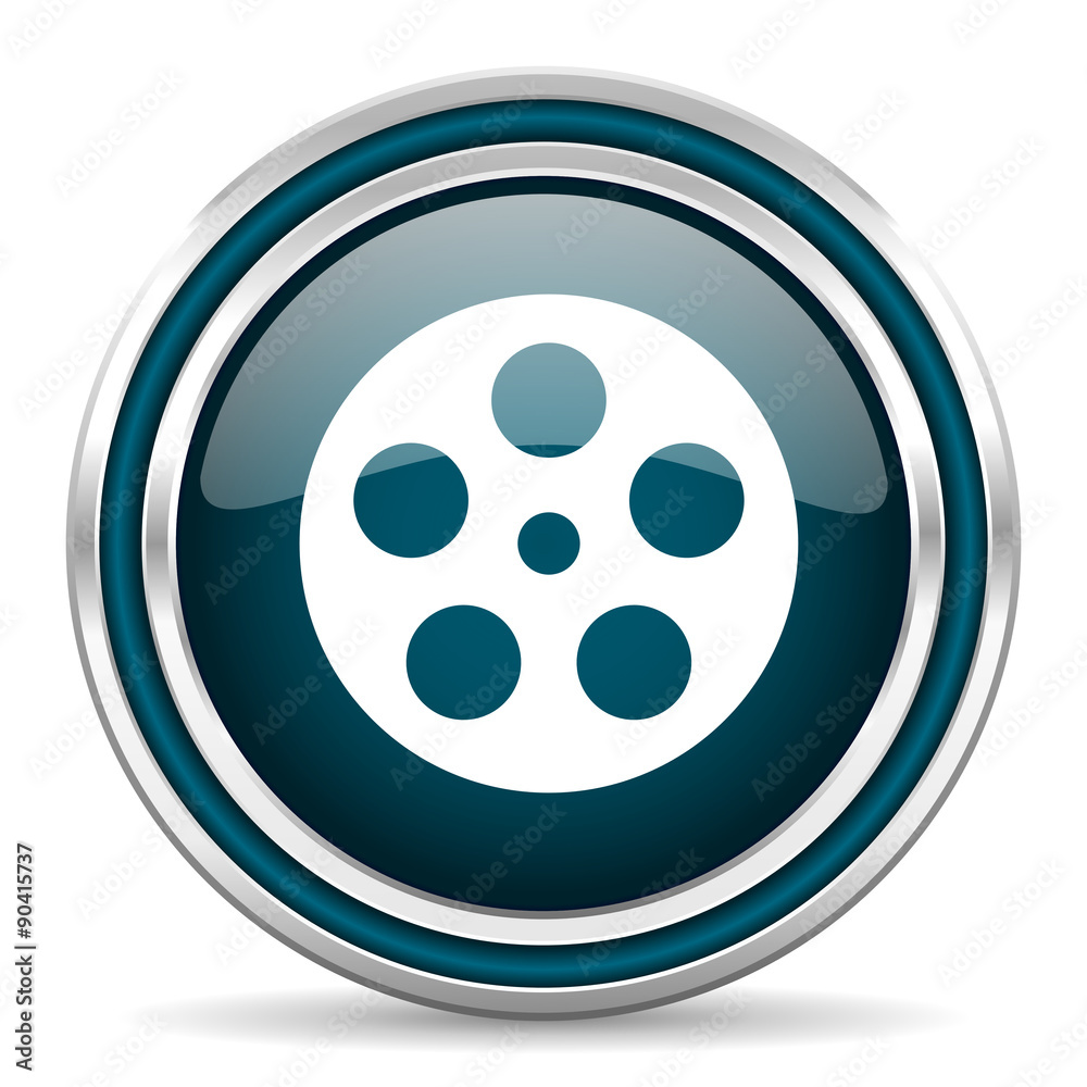 film blue glossy web icon