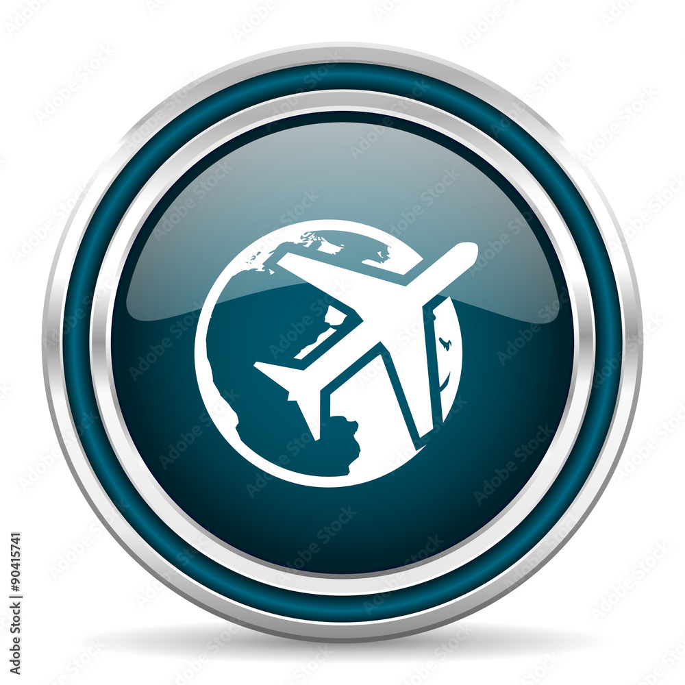 travel blue glossy web icon travel blue glossy web icon