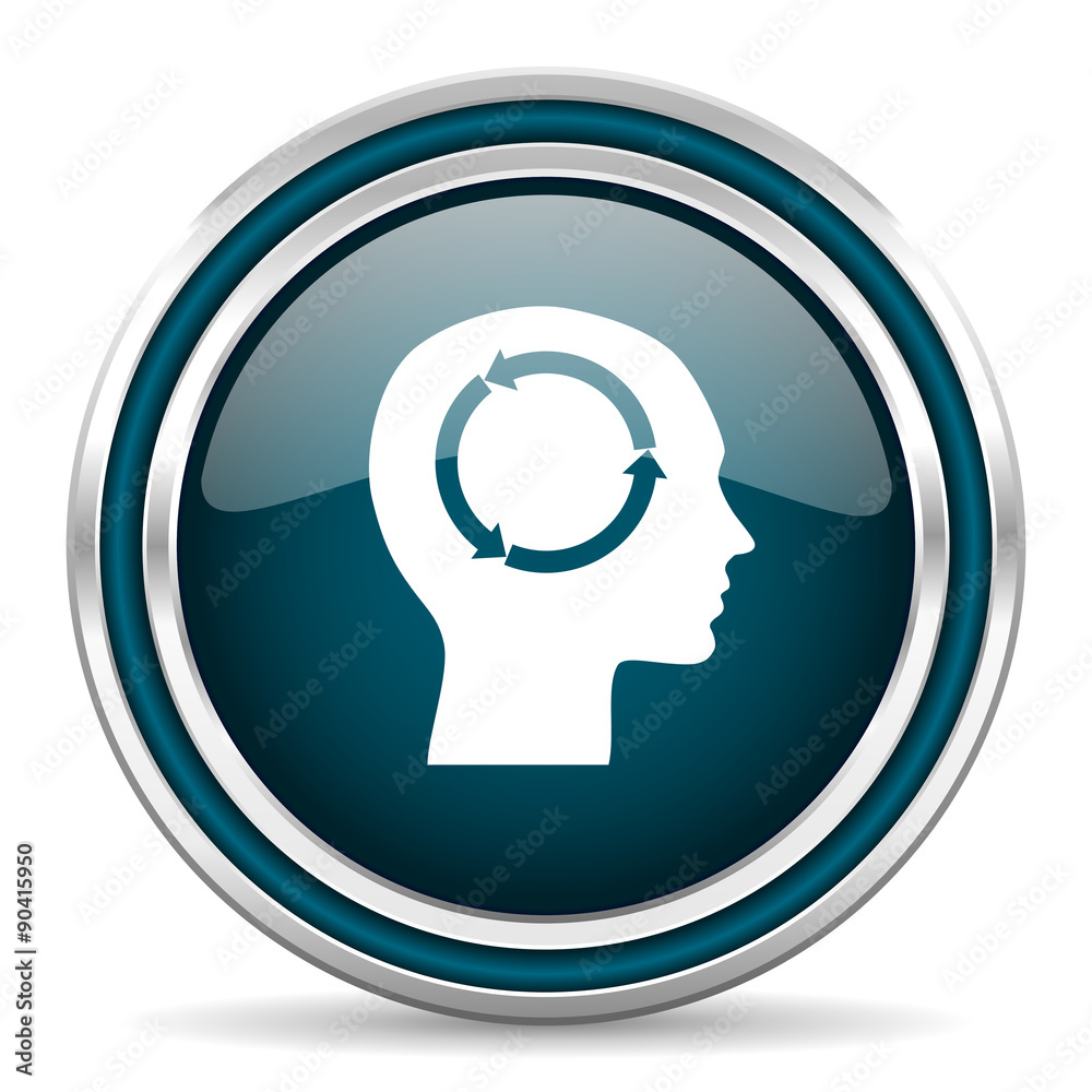head blue glossy web icon head blue glossy web icon