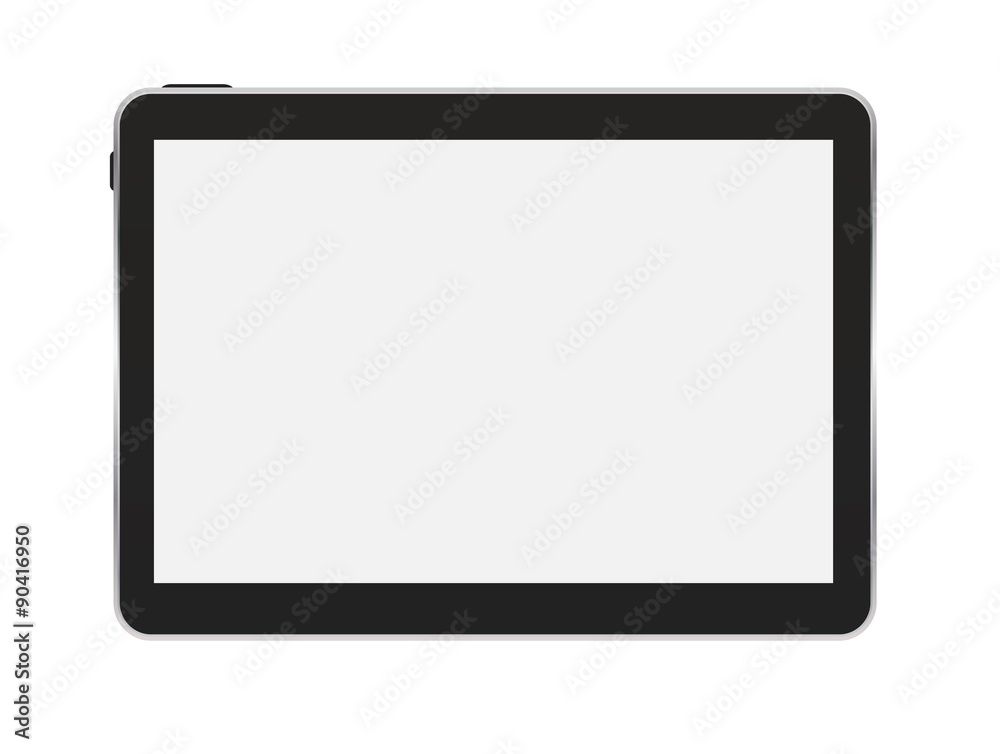 Black Tablet PC Vector Illustration - obrazy, fototapety, plakaty 