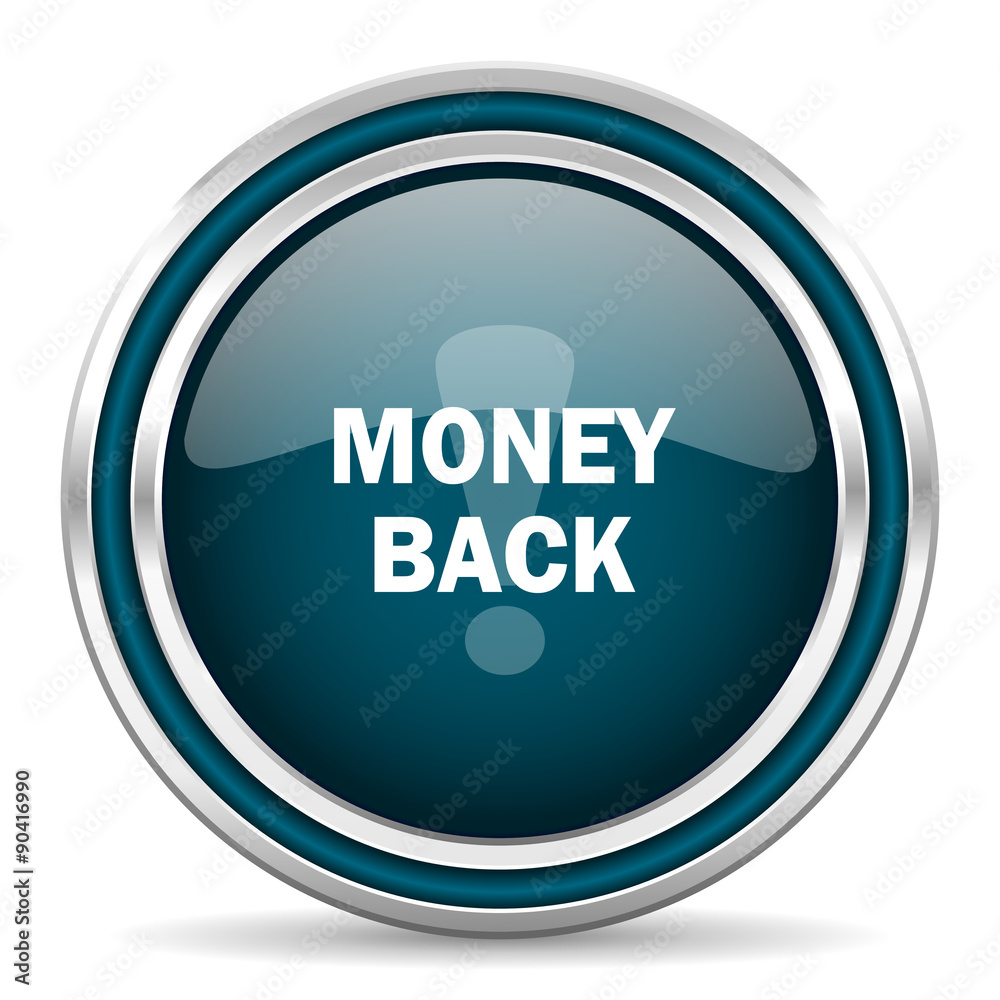 money back blue glossy web icon money back blue glossy web icon