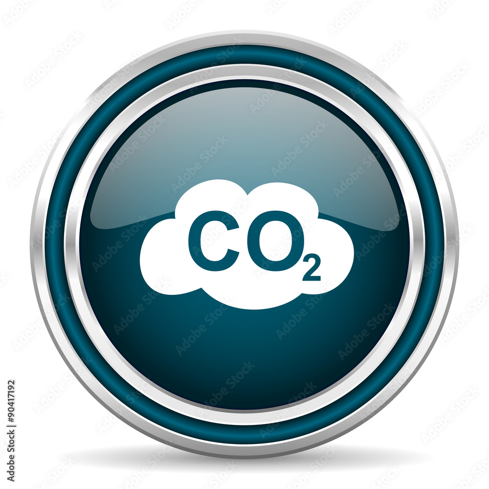 carbon dioxide blue glossy web icon carbon dioxide blue glossy web icon
