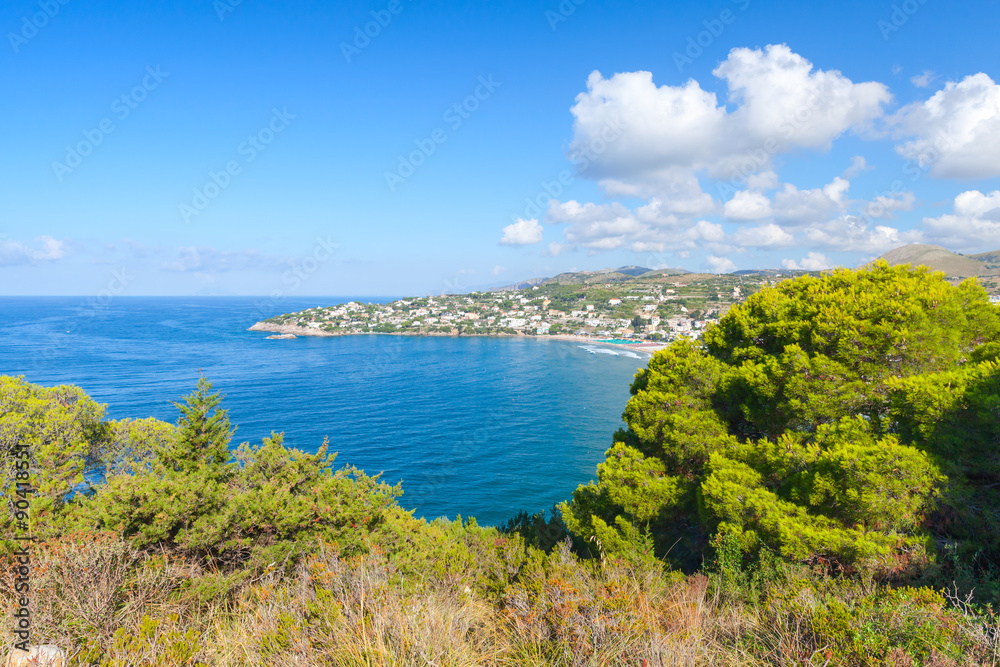 Mediterranean sea coast. Bay of Gaeta, Italy