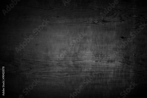 Black wood texture background. Dark edges